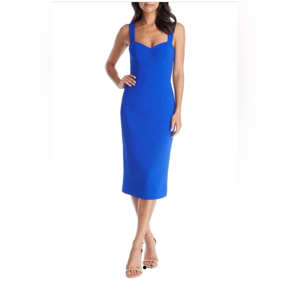 DRESS THE POPULATION Nicole Sheath Dress Electric Blue Size Large